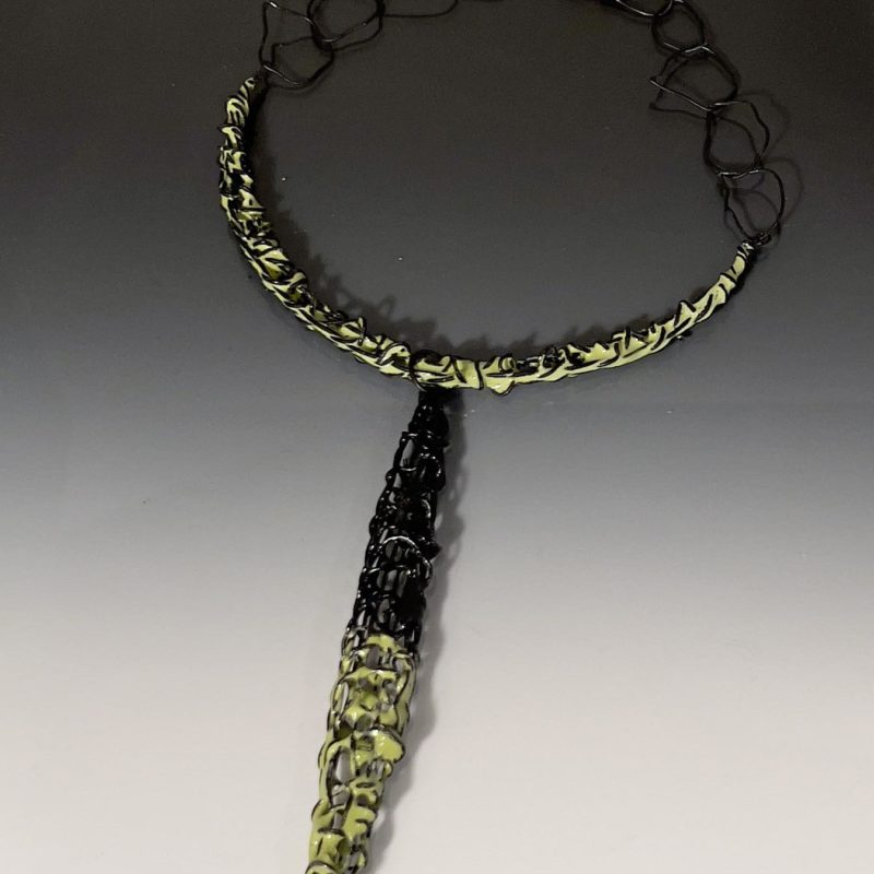 jewelry with enameled steel mesh